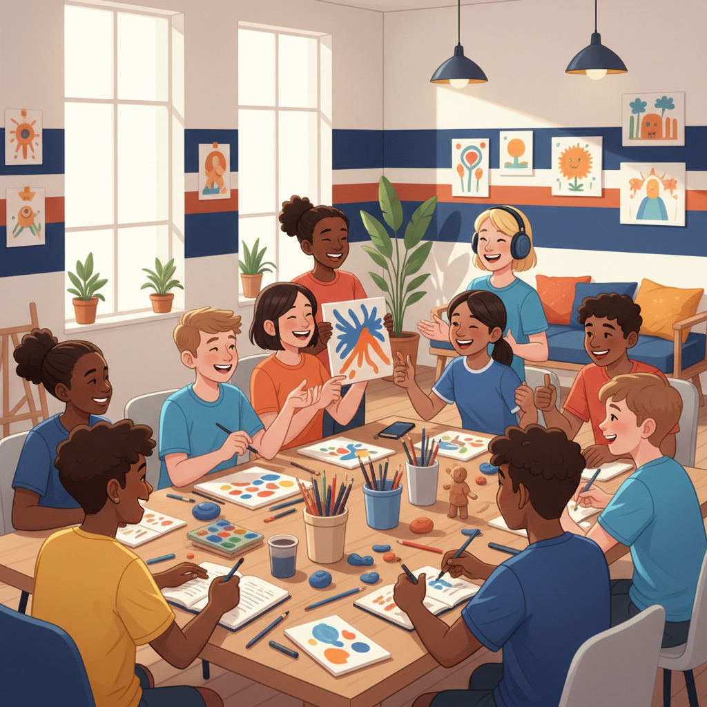 Social & Emotional Support - diverse youth connecting and laughing together